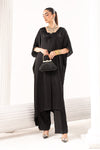 3 Piece Embroidered Satin Silk Suit