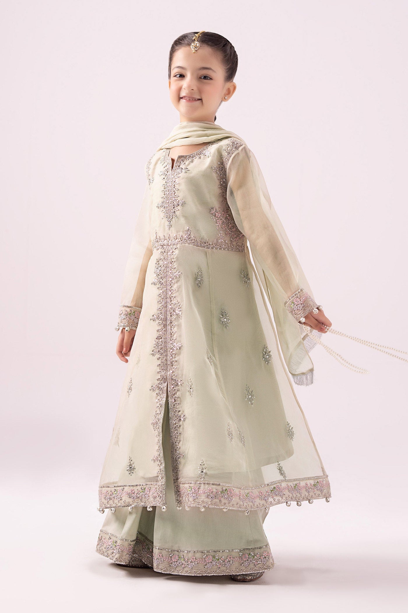 3 Piece Embroidered Organza Suit