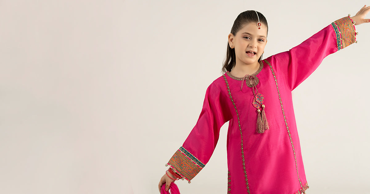 3 Piece Embroidered Raw Silk Suit