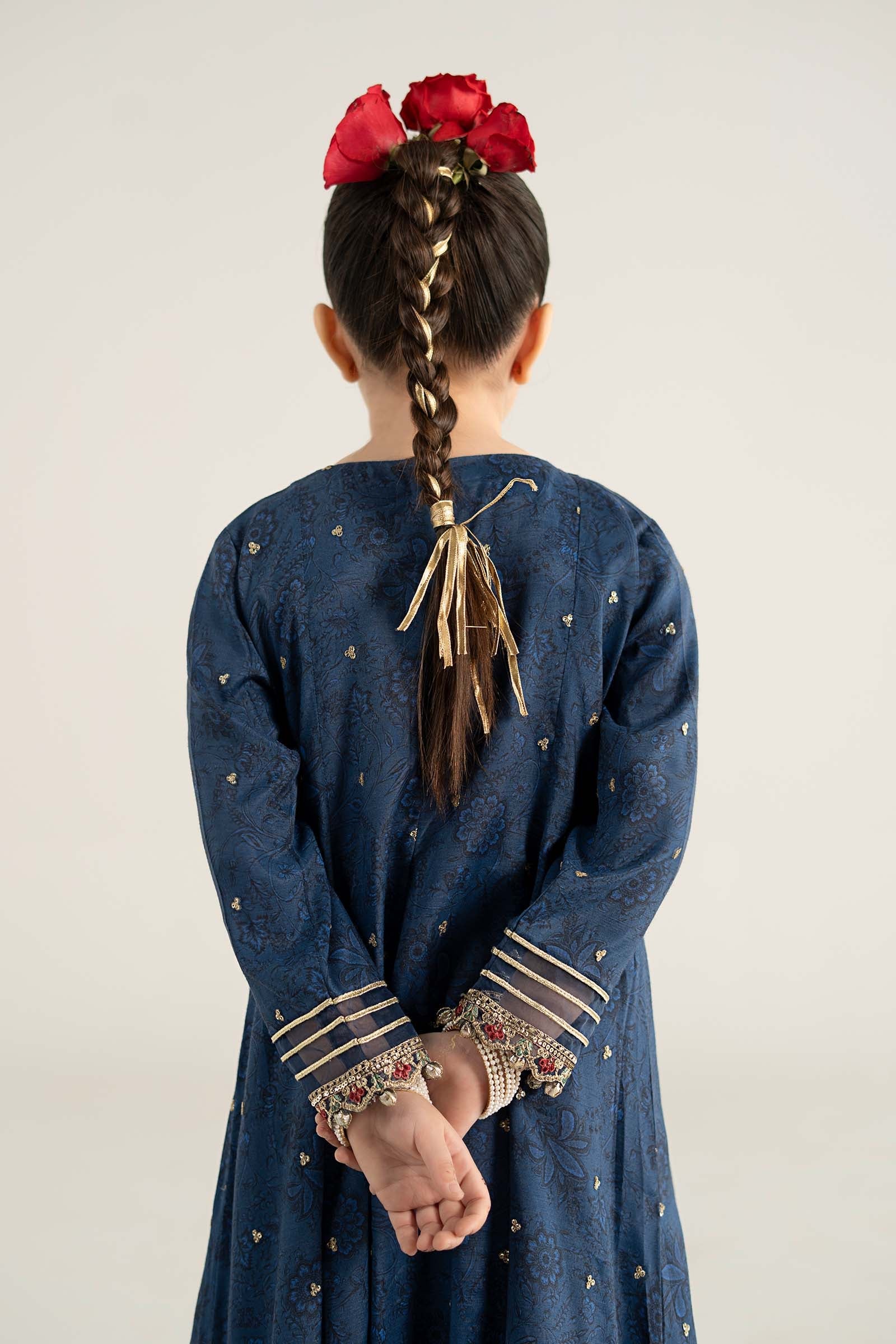 3 Piece Embroidered Raw Silk Suit