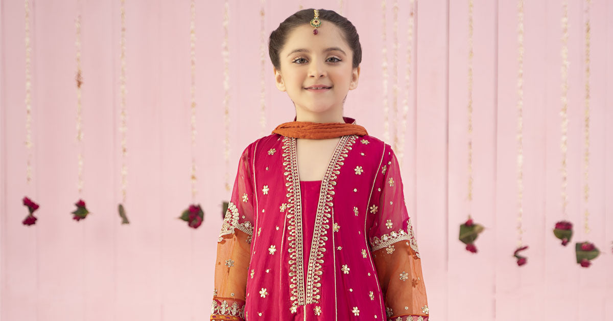 3 Piece Embroidered Chiffon Suit | MKS-EF24-02