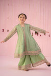 3 Piece Embroidered Zari Line Organza Suit