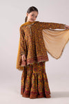 3 Piece Embroidered Raw Silk Suit