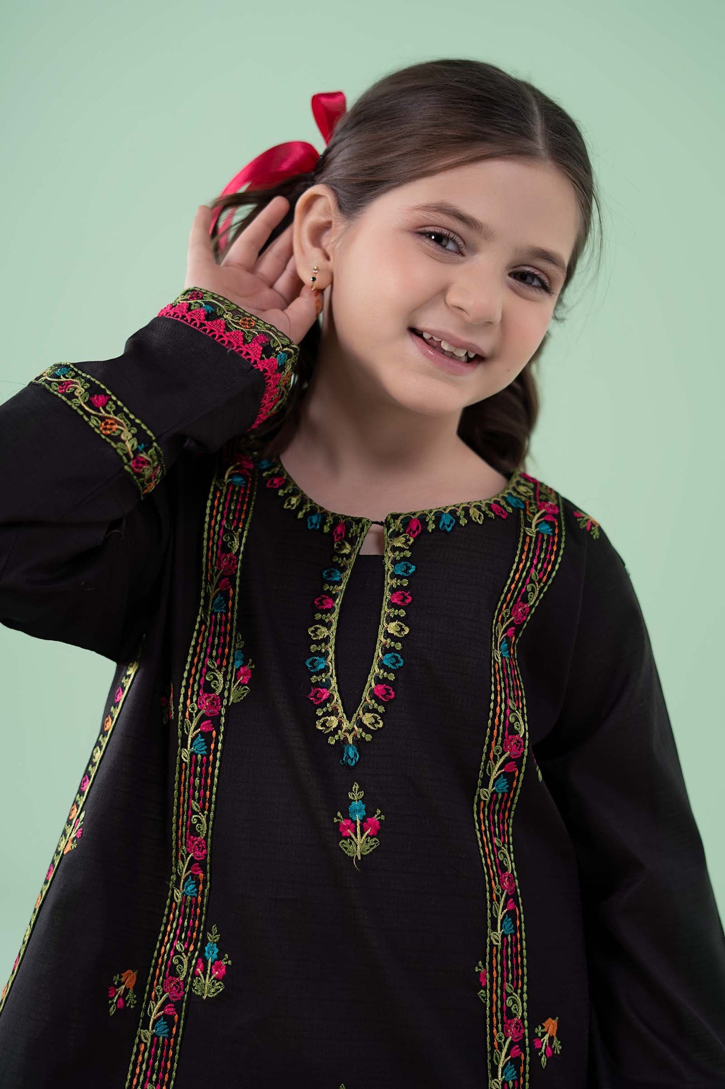 3 Piece Embroidered Dobby Suit