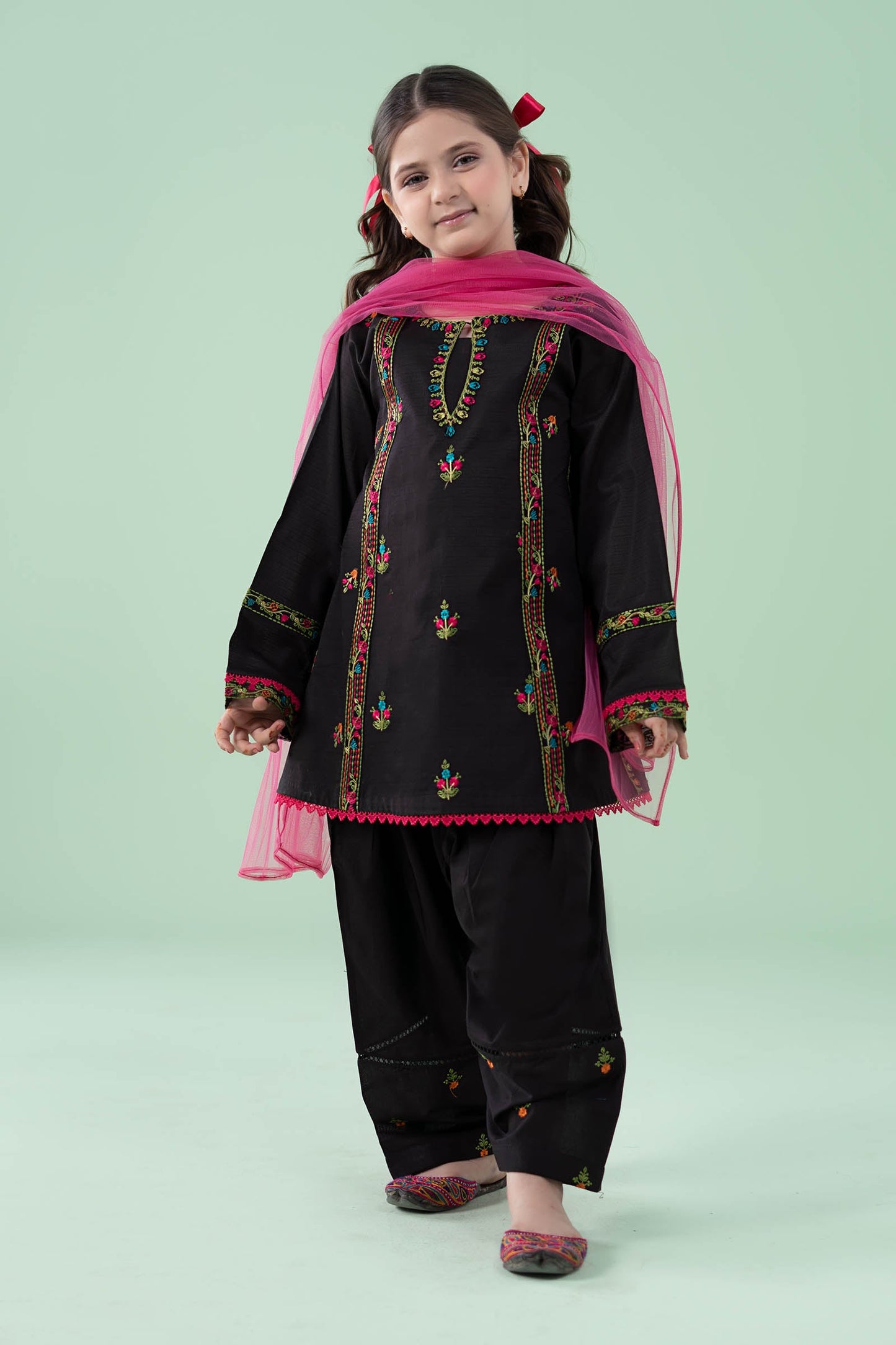 3 Piece Embroidered Dobby Suit