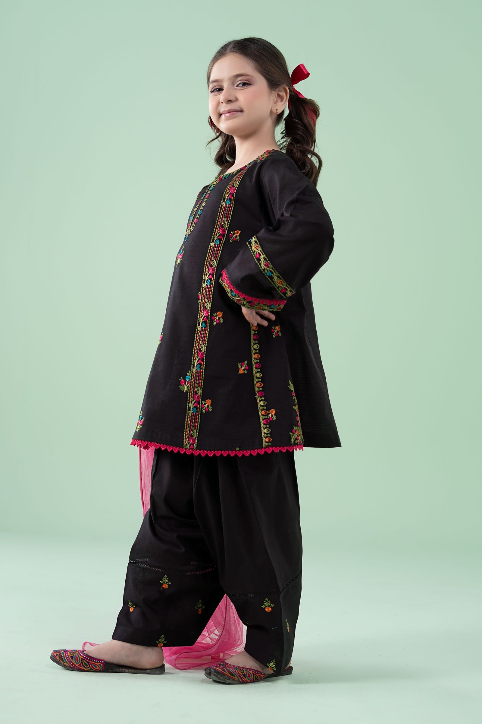 3 Piece Embroidered Dobby Suit