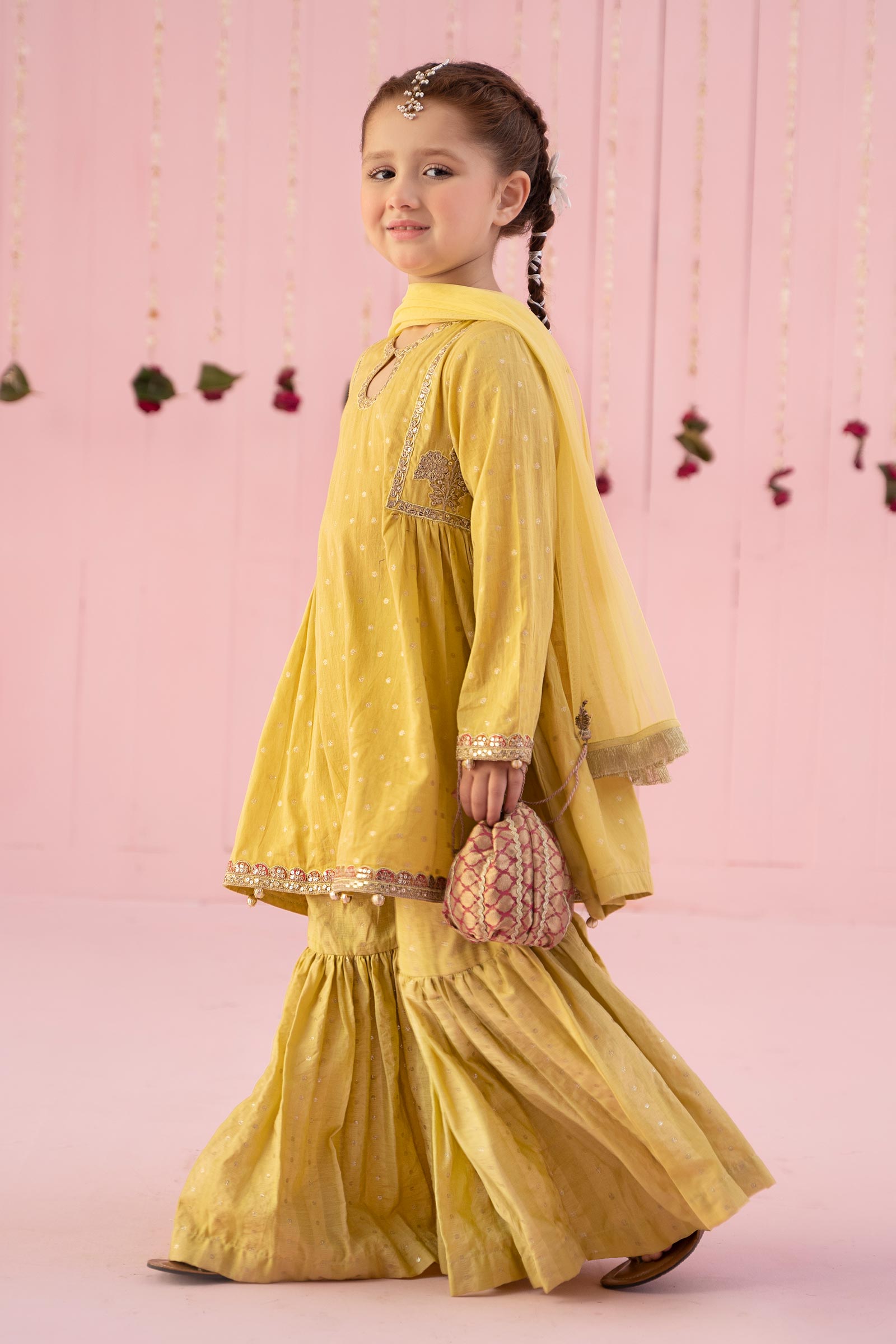 3 Piece Embroidered Jacquard Broshia Suit