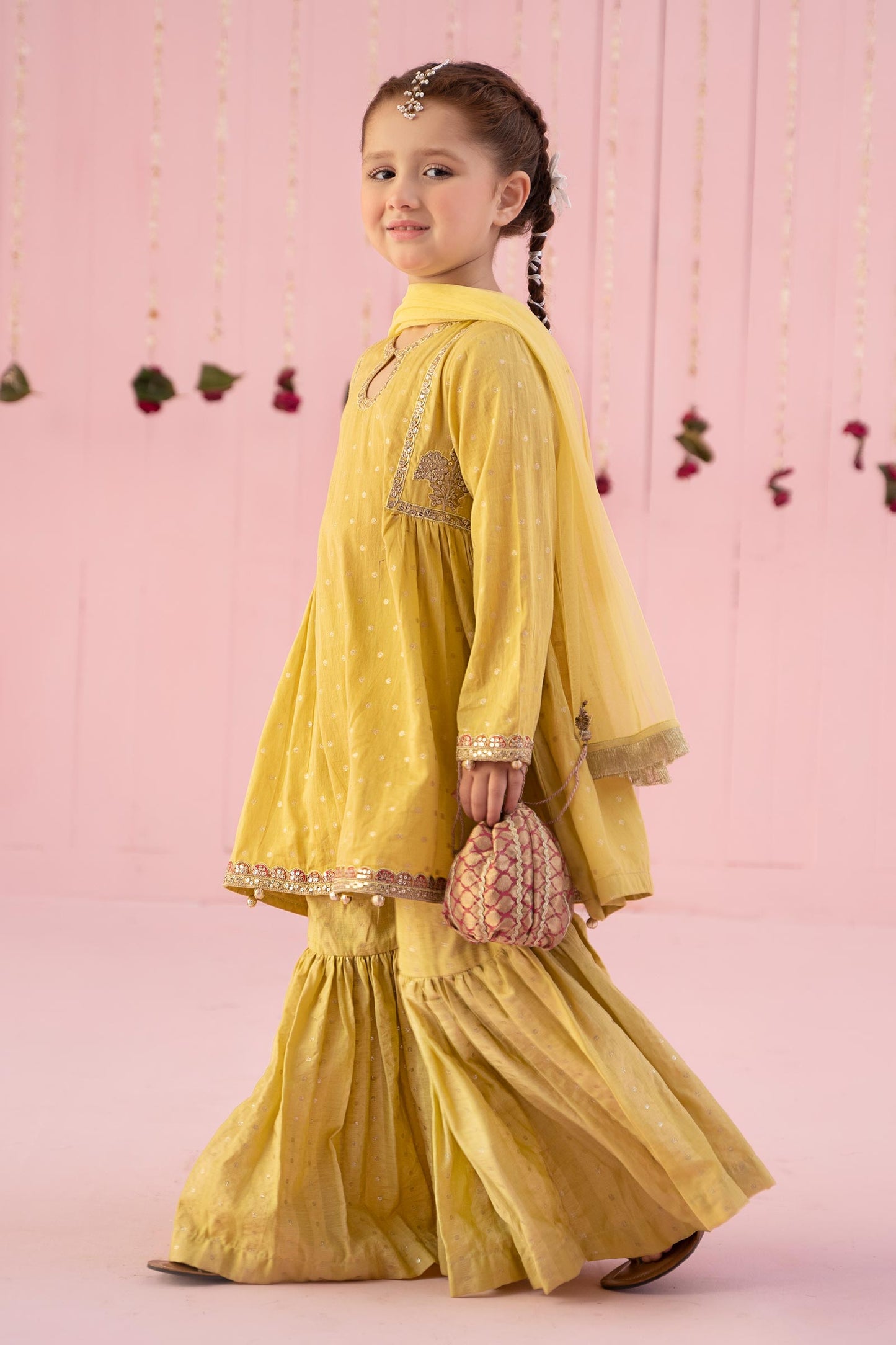 3 Piece Embroidered Jacquard Broshia Suit