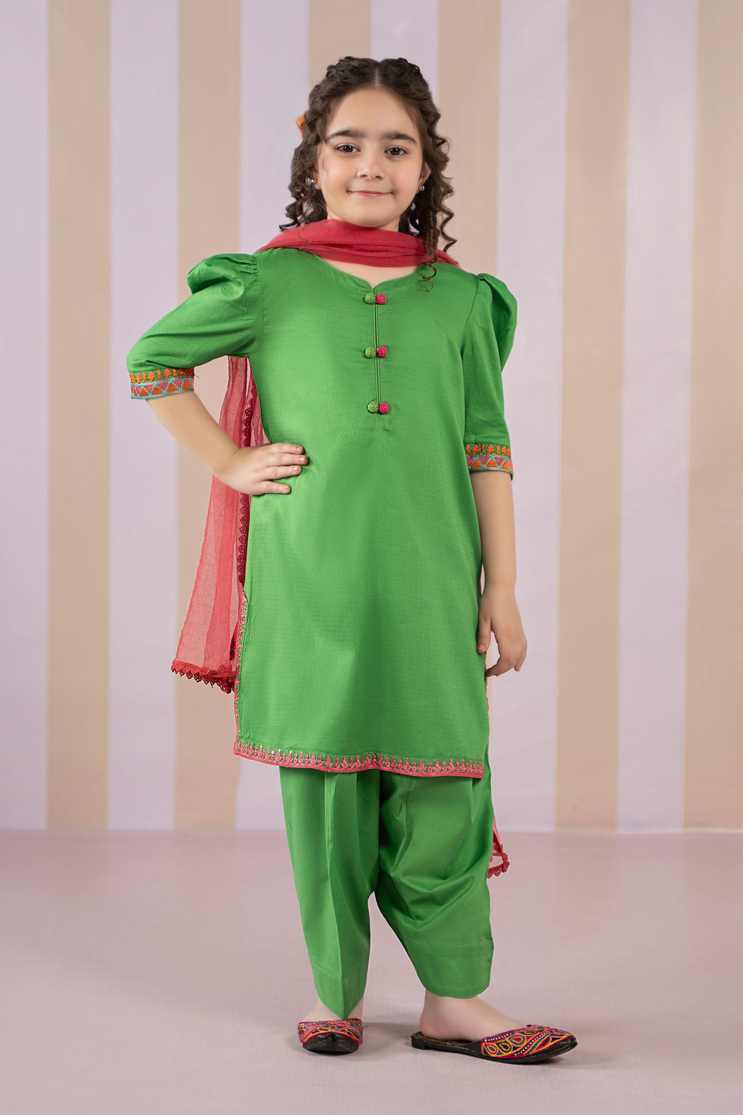 3 Piece Dyed Dobby Lawn Suit