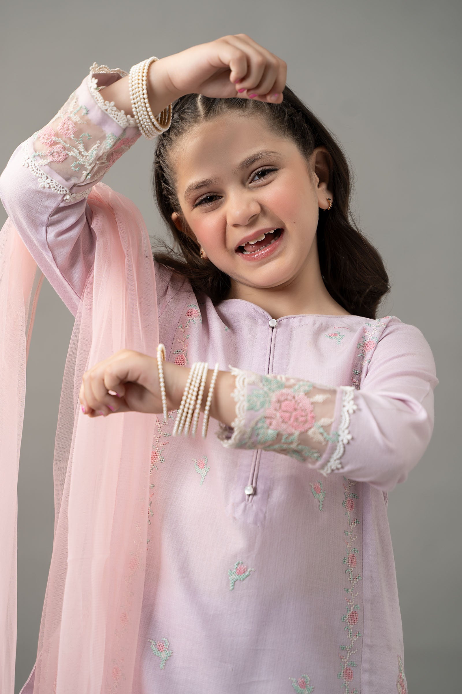 3 Piece Embroidered Dobby Lawn Suit
