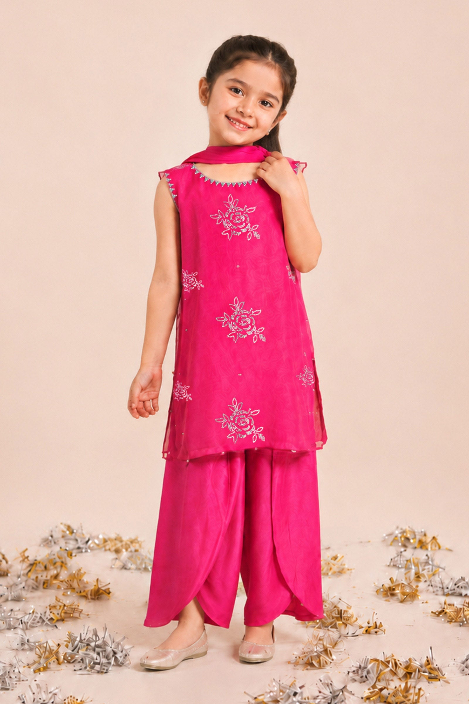 3 Piece Embroidered Organza Suit