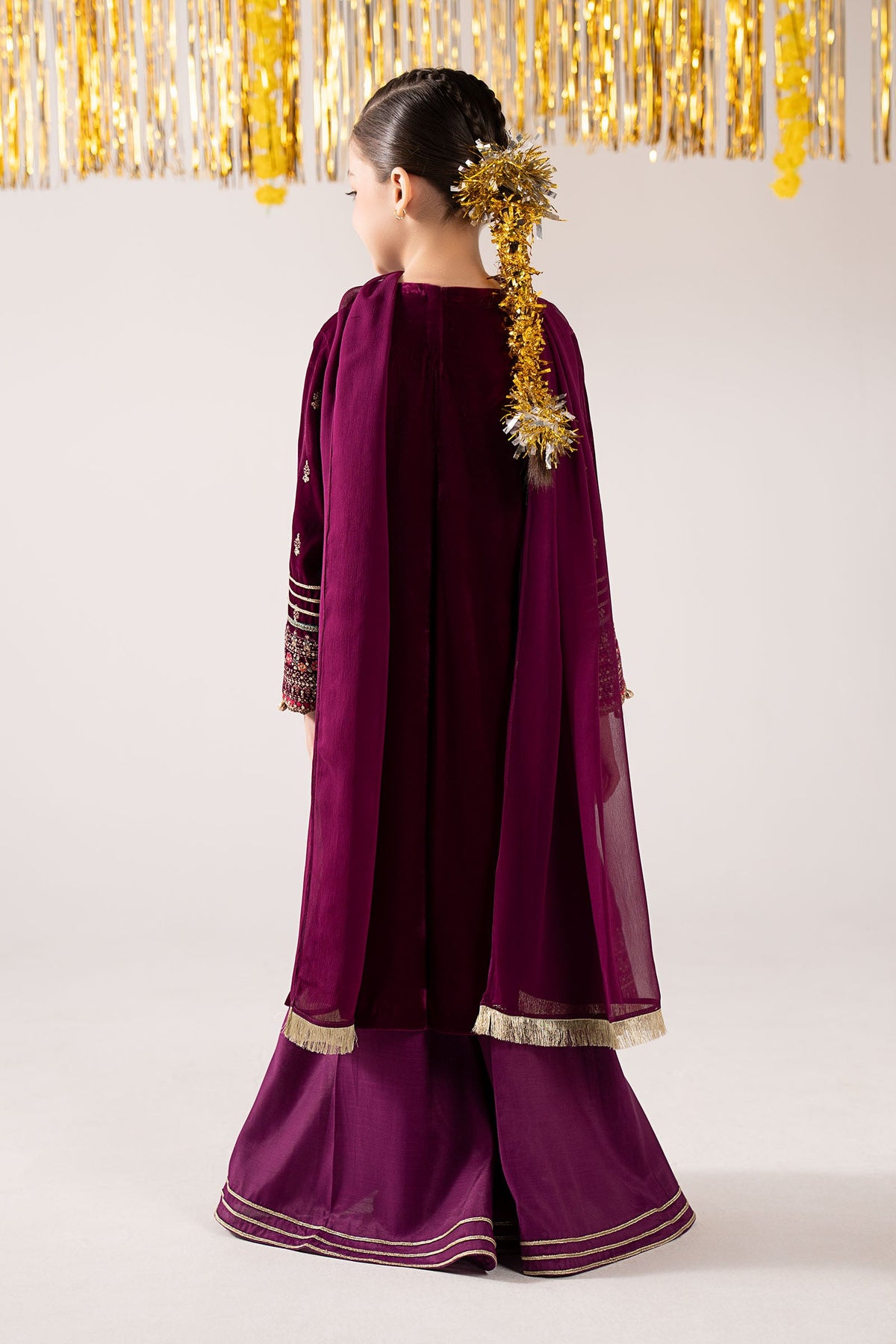 3 Piece Embroidered Velvet Suit