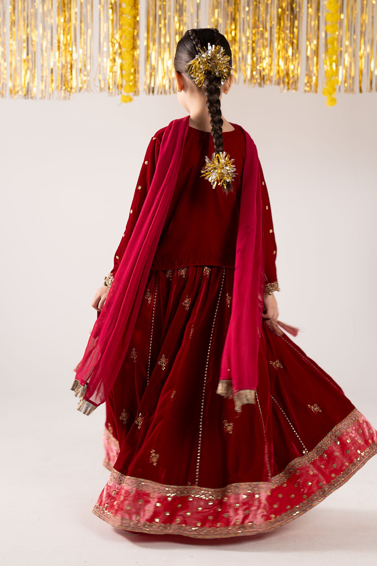 3 Piece Embroidered Velvet Suit