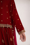 3 Piece Embroidered Velvet Suit