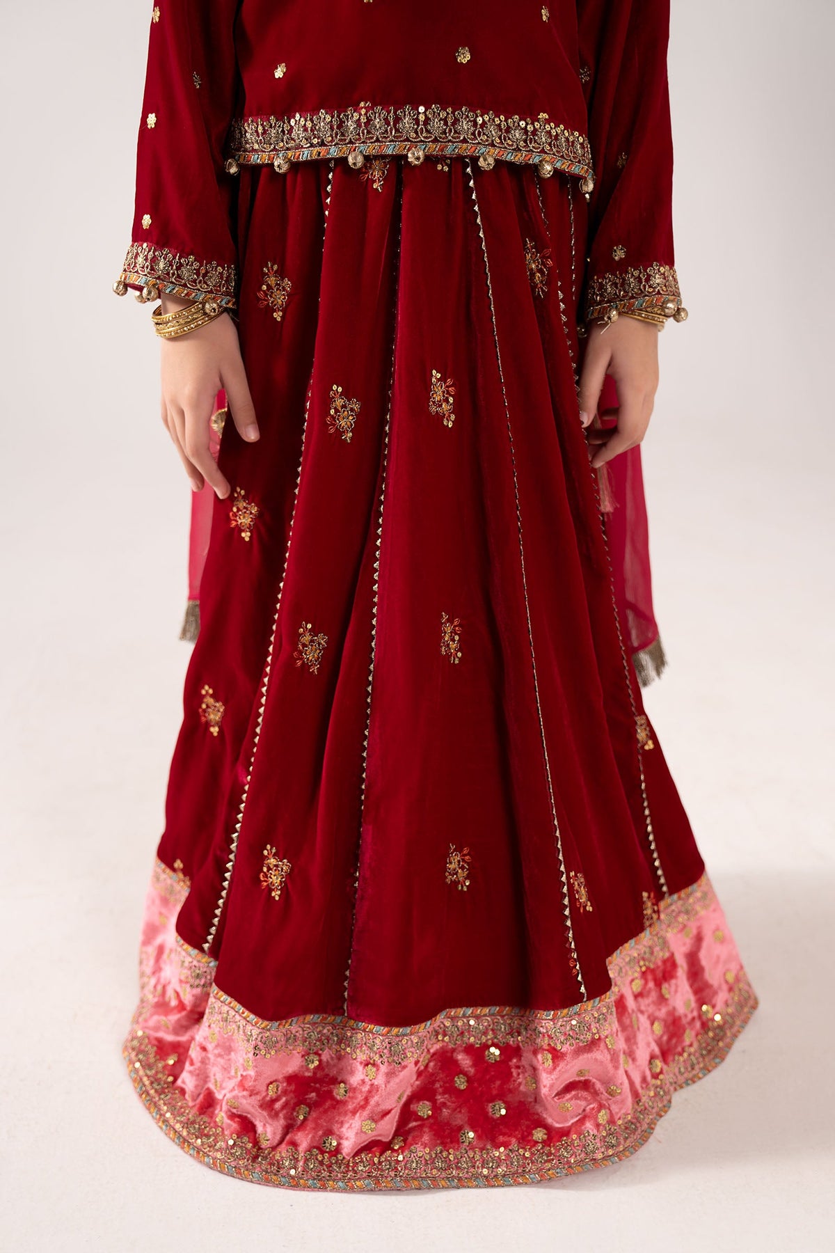 3 Piece Embroidered Velvet Suit
