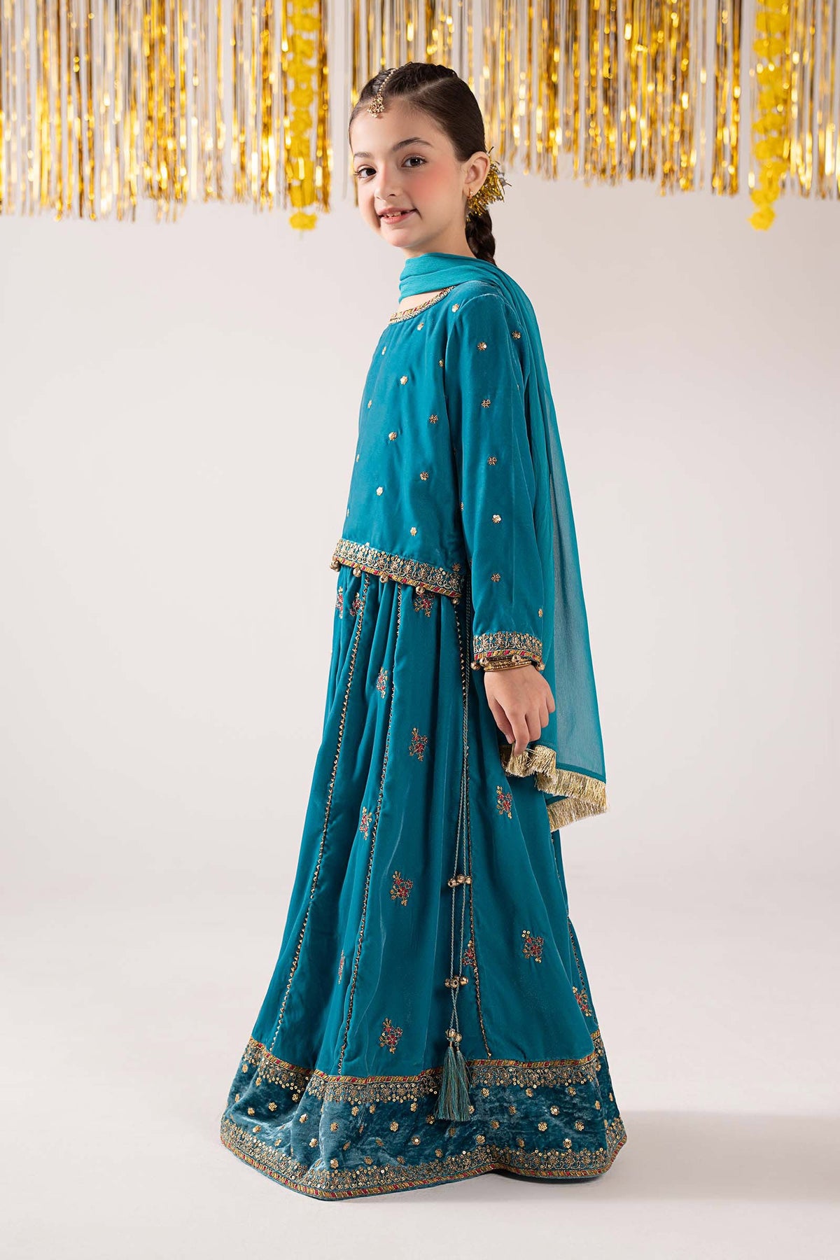 3 Piece Embroidered Velvet Suit