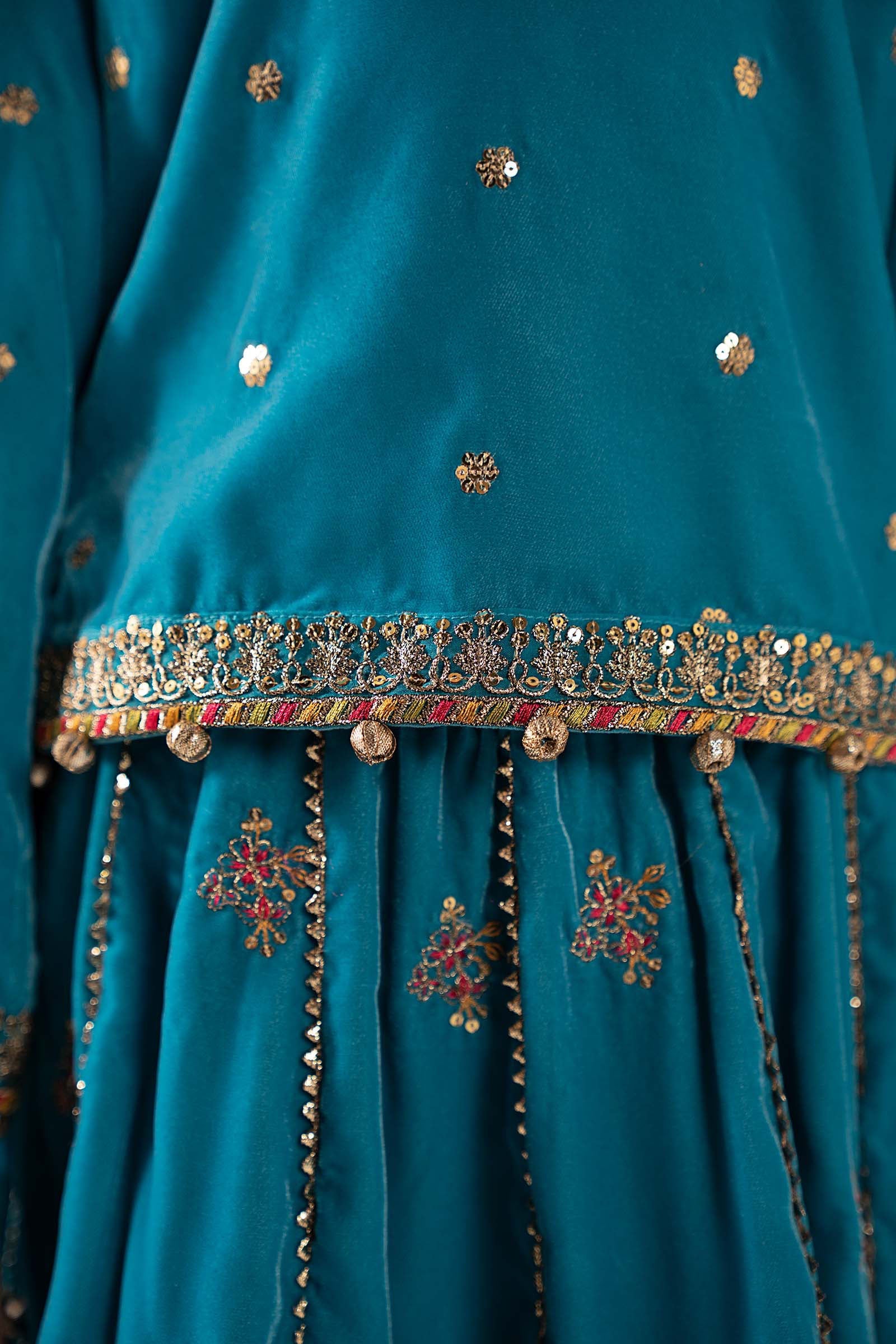 3 Piece Embroidered Velvet Suit