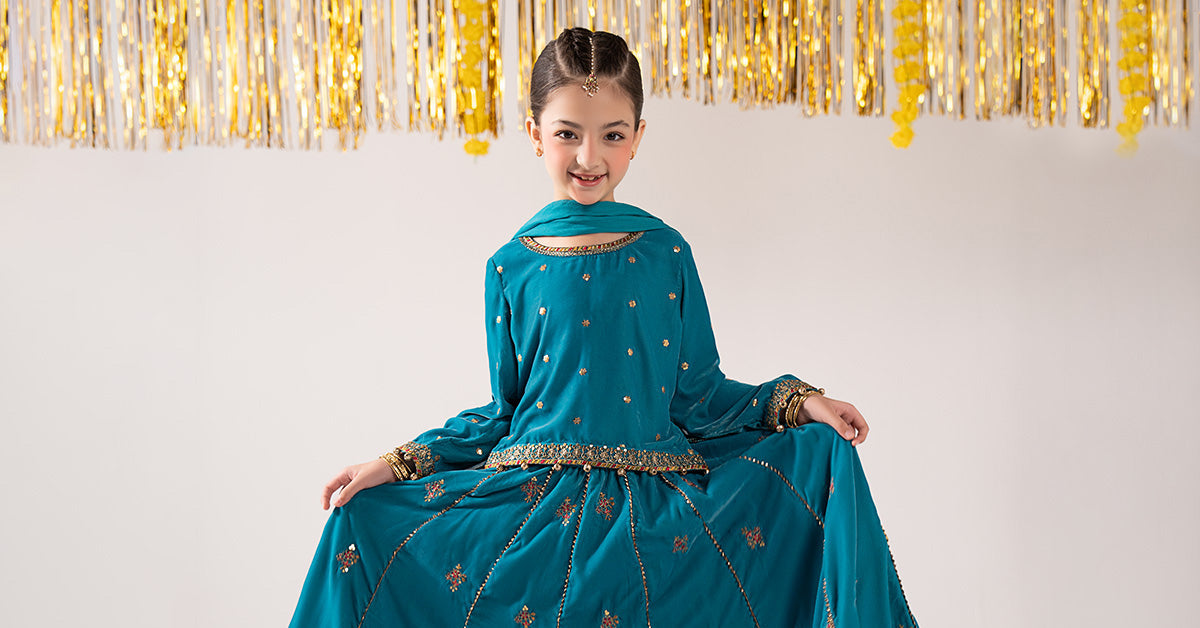 3 Piece Embroidered Velvet Suit