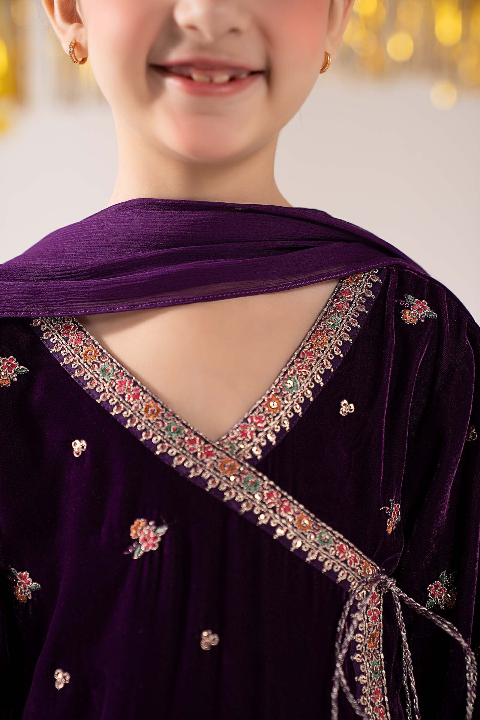 3 Piece Embroidered Velvet Suit