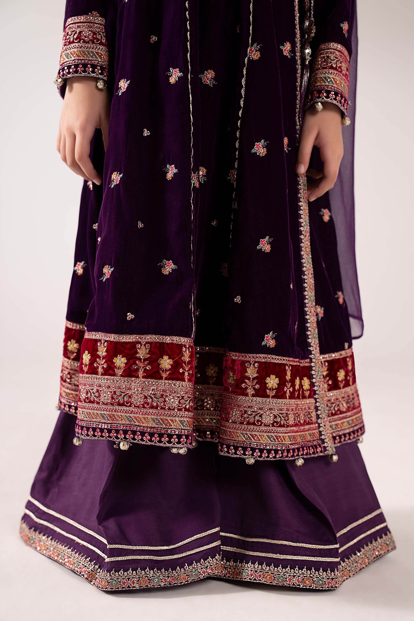 3 Piece Embroidered Velvet Suit