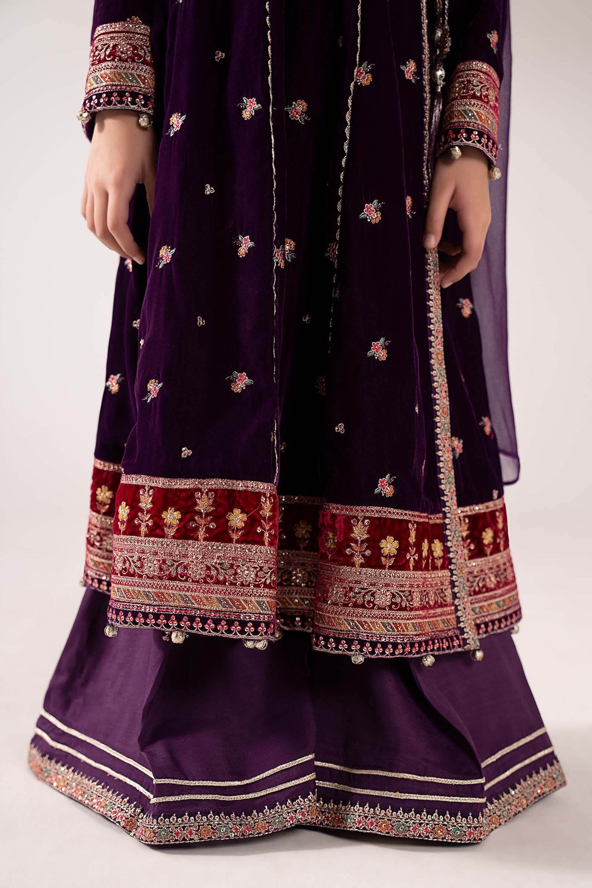 3 Piece Embroidered Velvet Suit