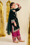 3 Piece Embroidered Velvet Suit
