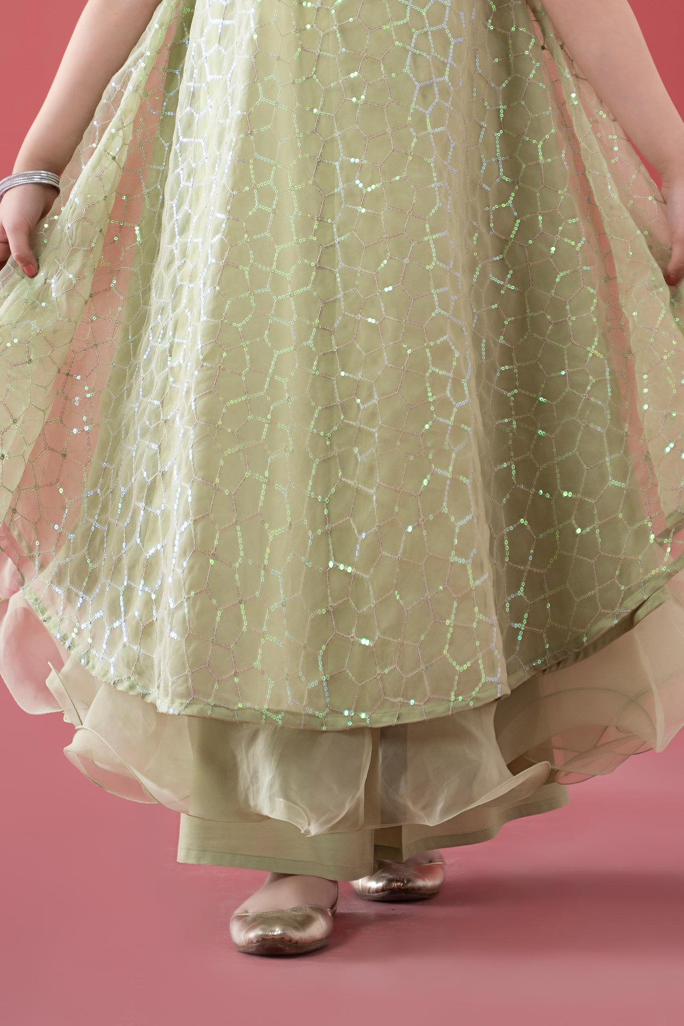 3 Piece Embroidered Poly Organza Suit | MKS-EA25-01