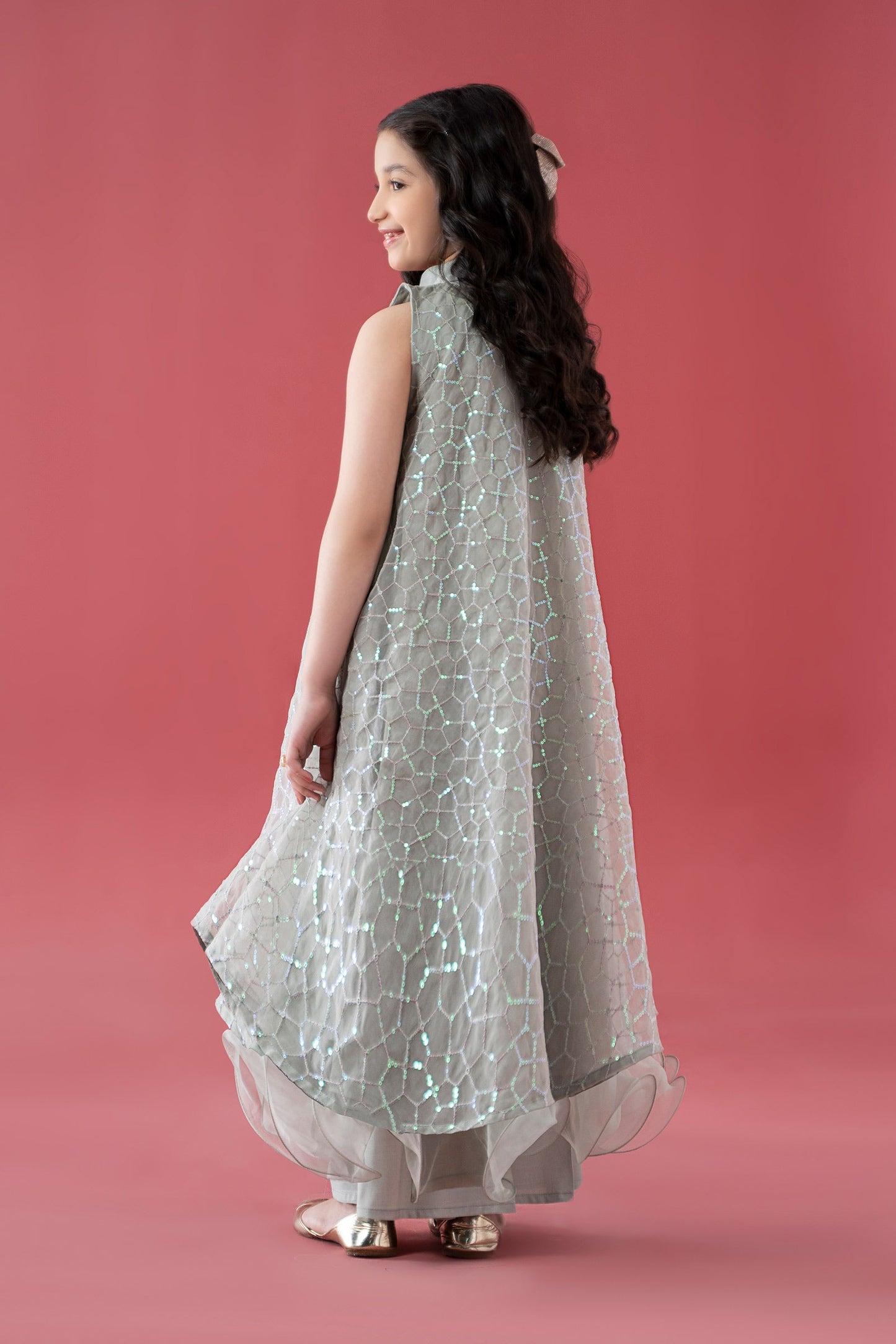 3 Piece Embroidered Poly Organza Suit