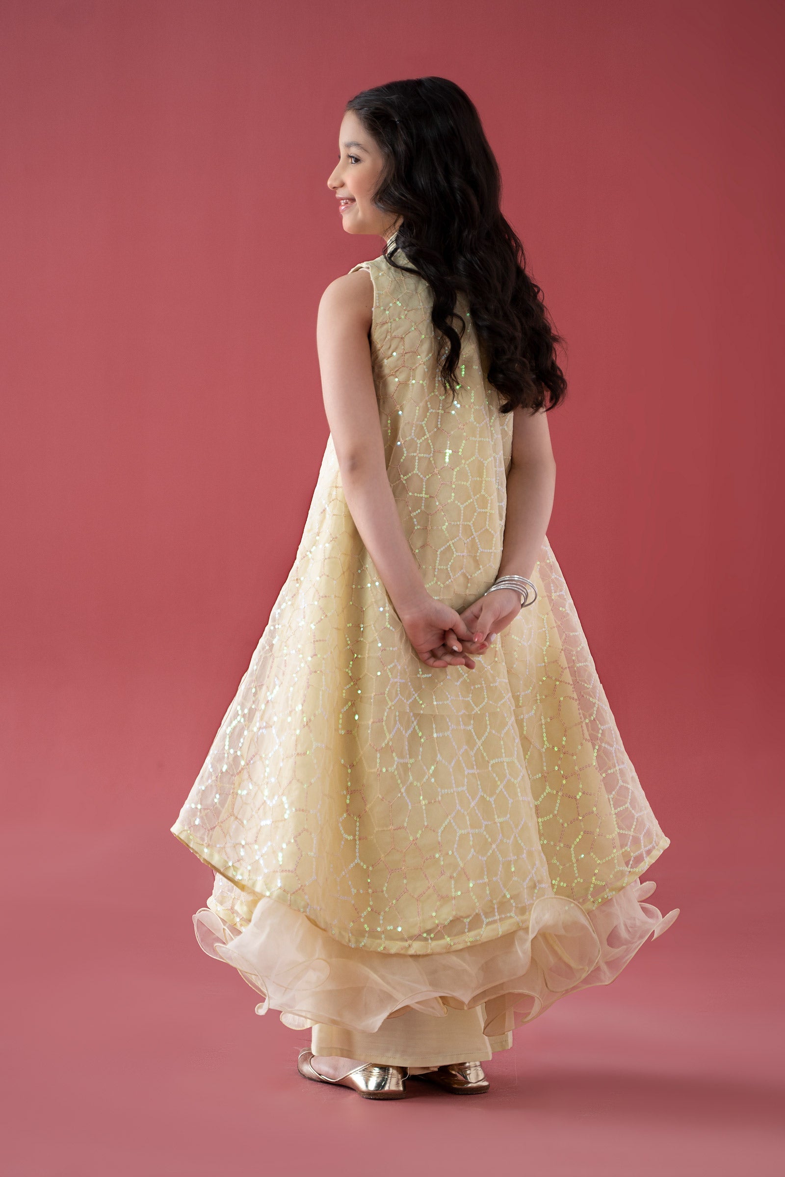3 Piece Embroidered Poly Organza Suit