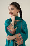 3 Piece Embroidered Raw Silk Suit