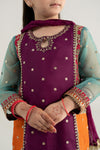 3 Piece Embroidered Poly Organza Suit