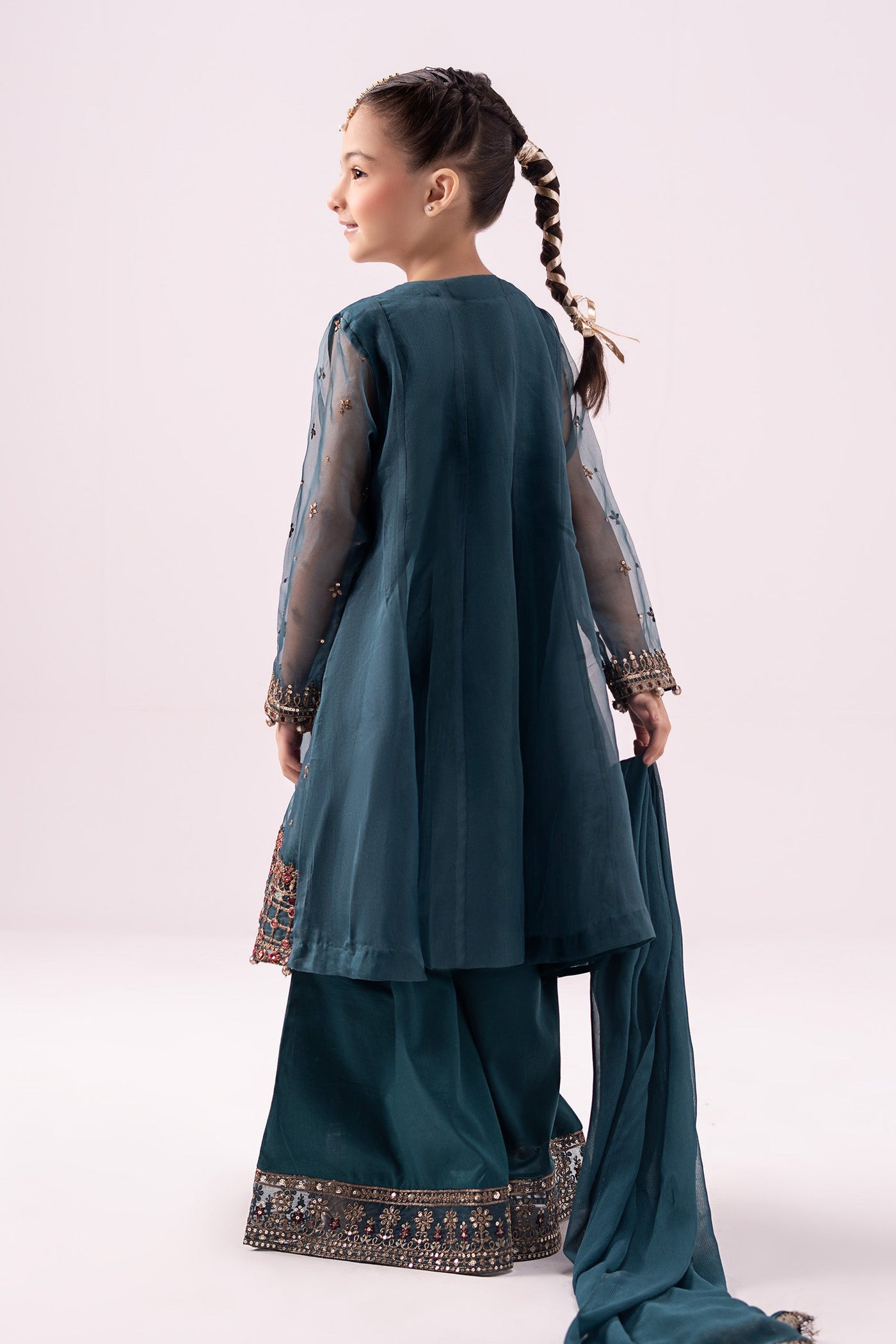 3 piece embroidered organza suit