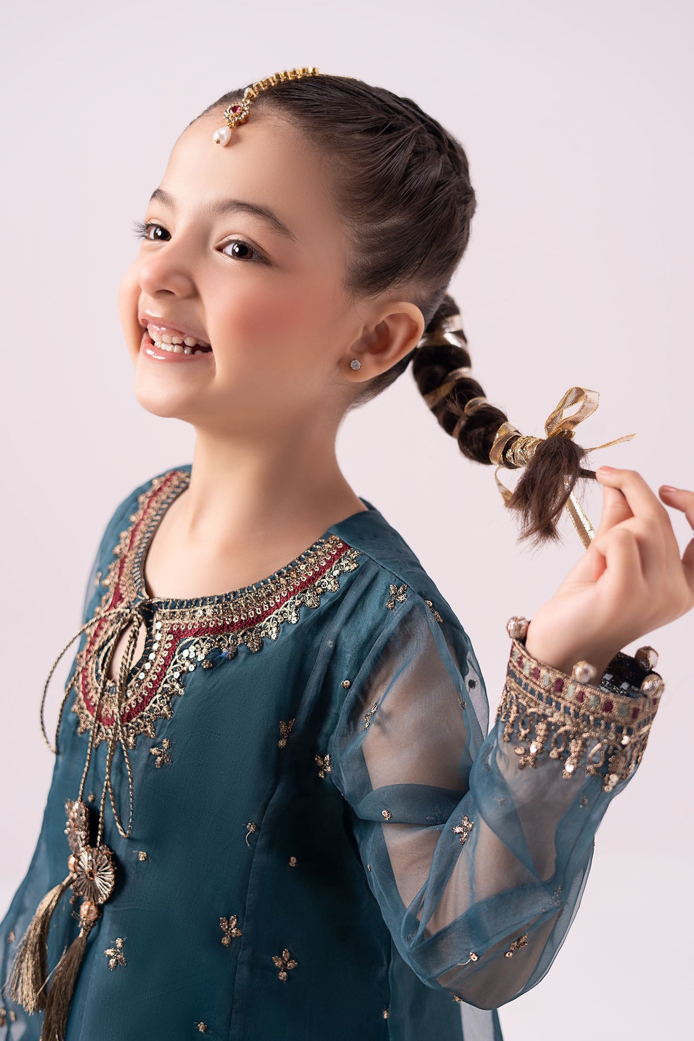 3 piece embroidered organza suit