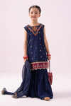3 Piece Embroidered Raw Silk Suit