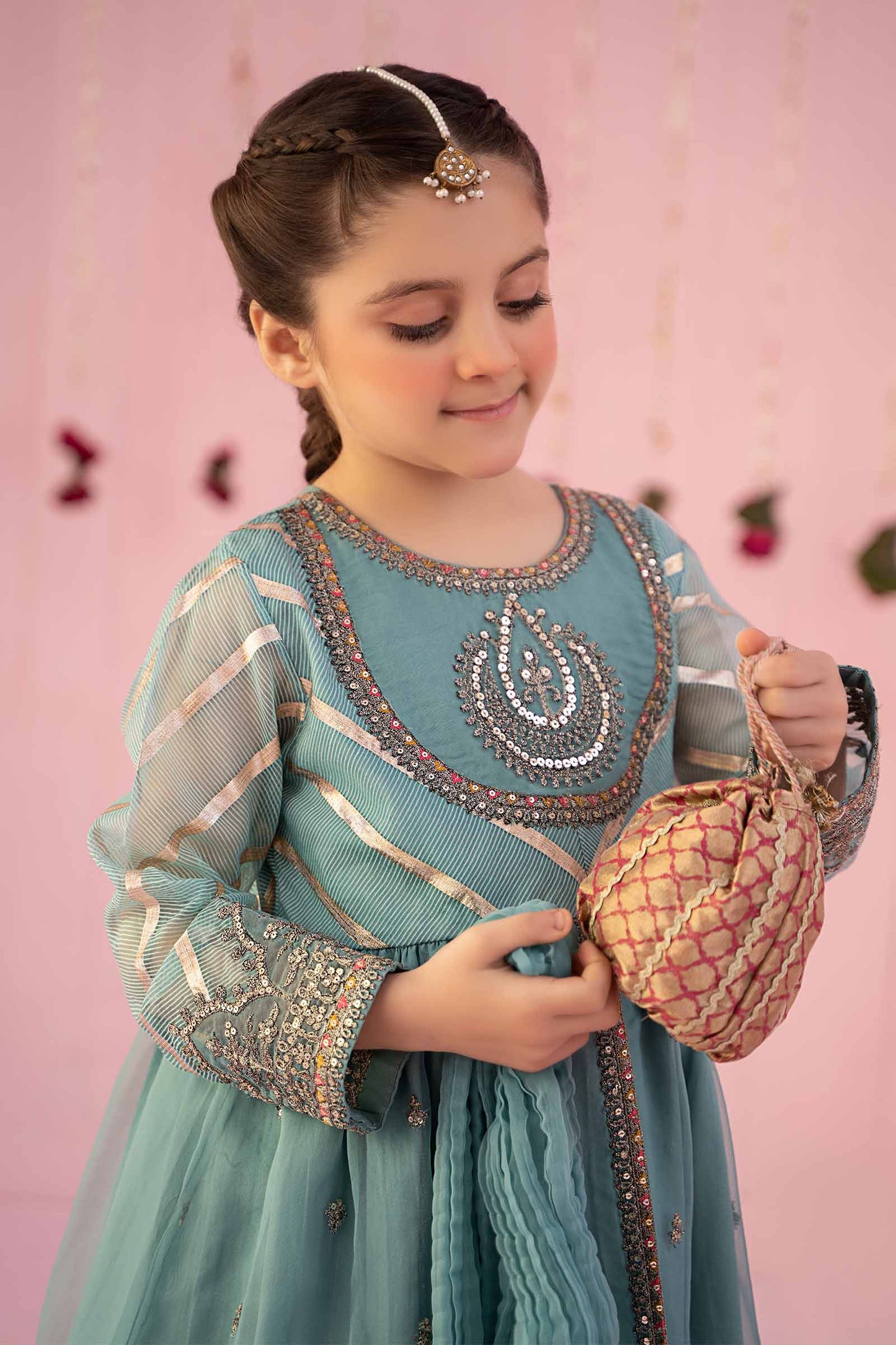 3 Piece Embroidered Organza Suit