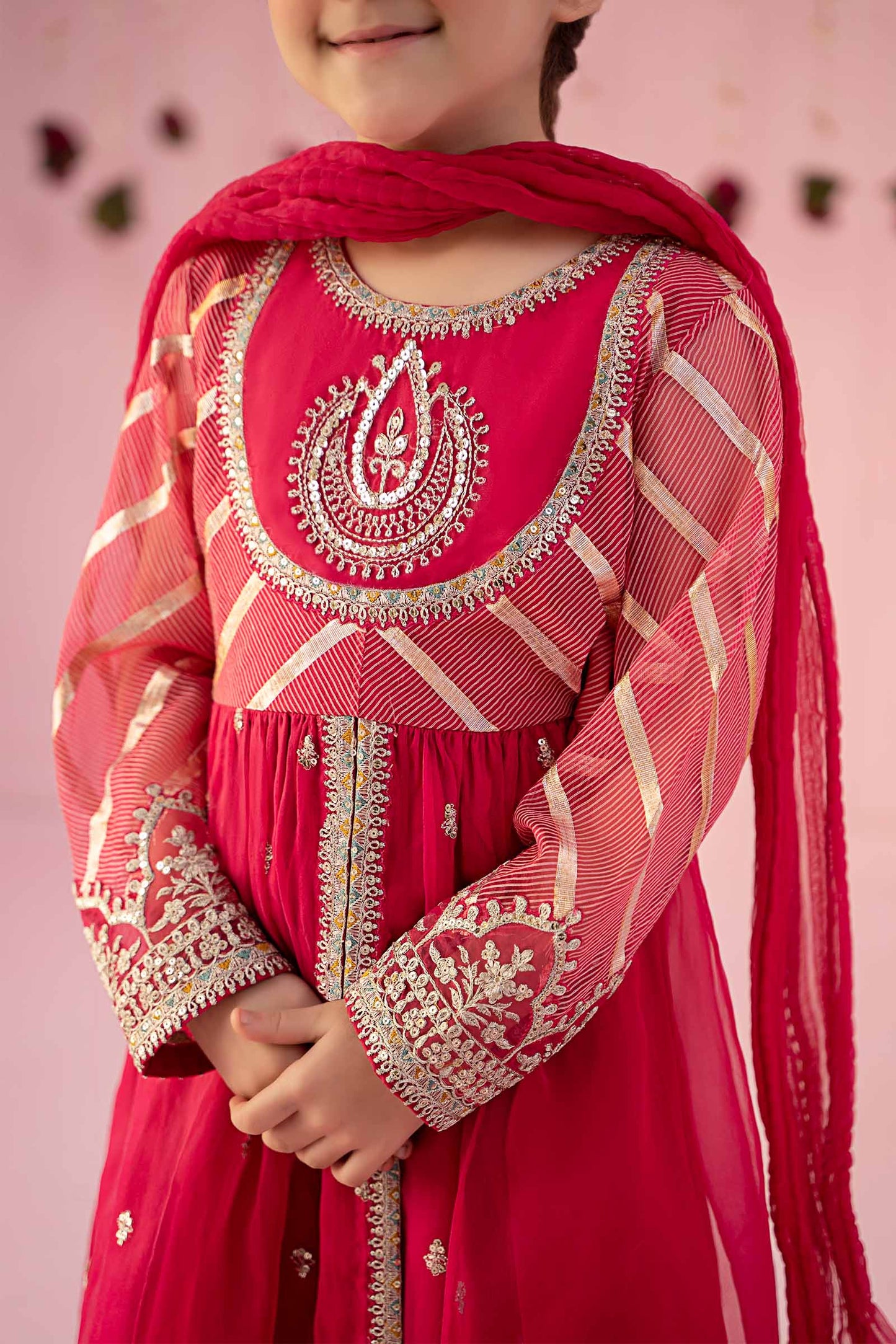 3 Piece Embroidered Organza Suit