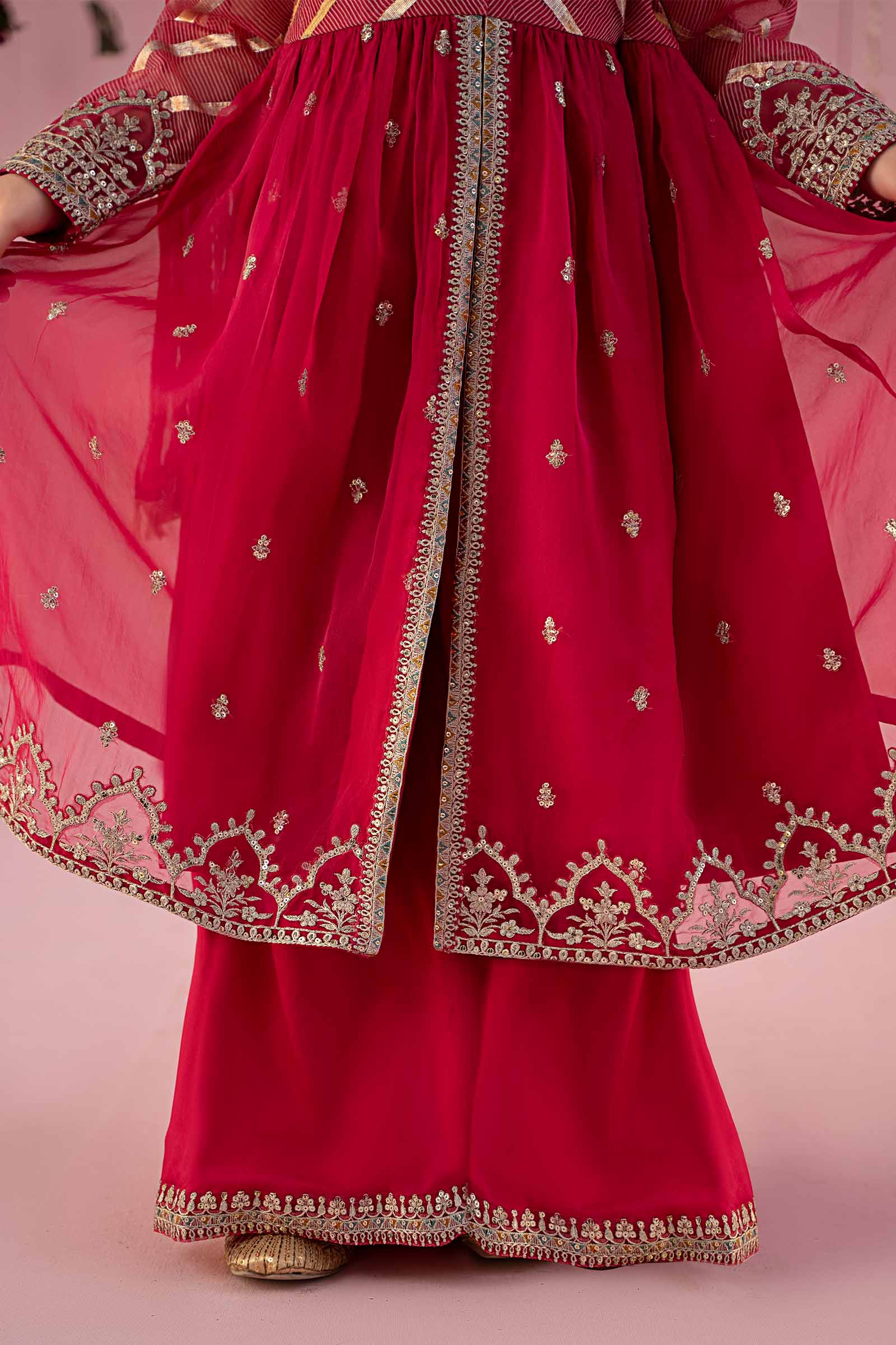 3 Piece Embroidered Organza Suit