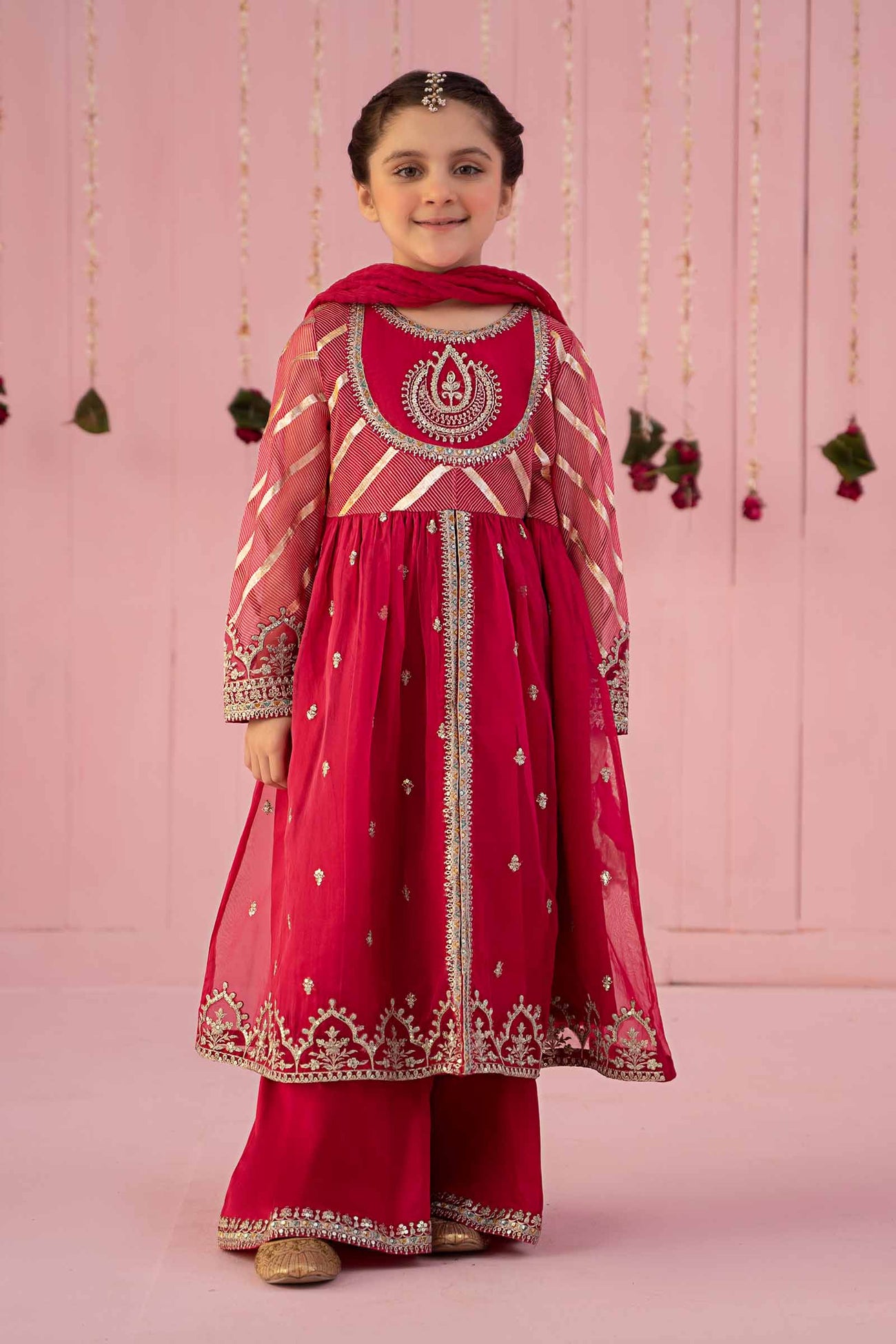3 Piece Embroidered Organza Suit