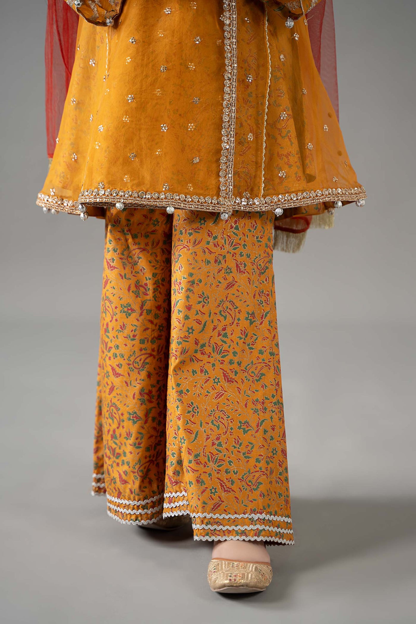3 Piece Embroidered Poly Organza Suit