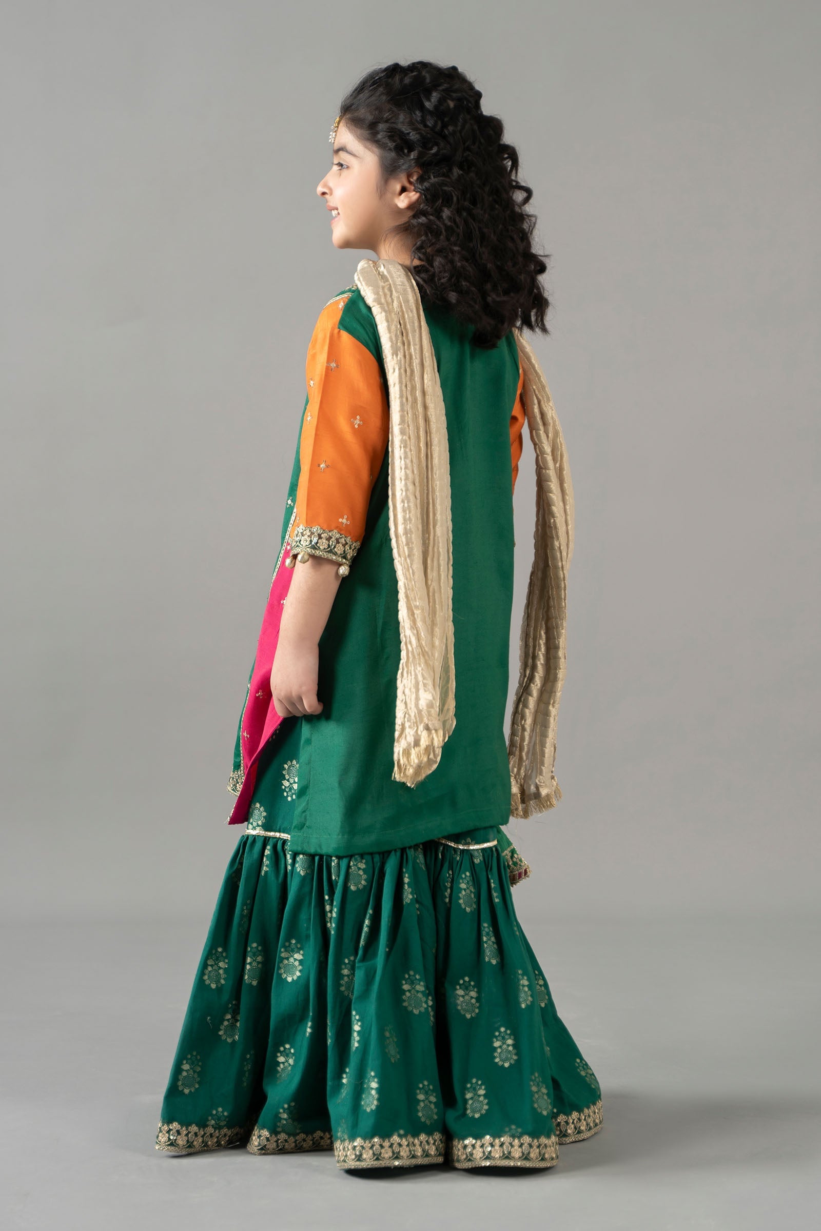 3 Piece Embroidered Raw Silk Suit