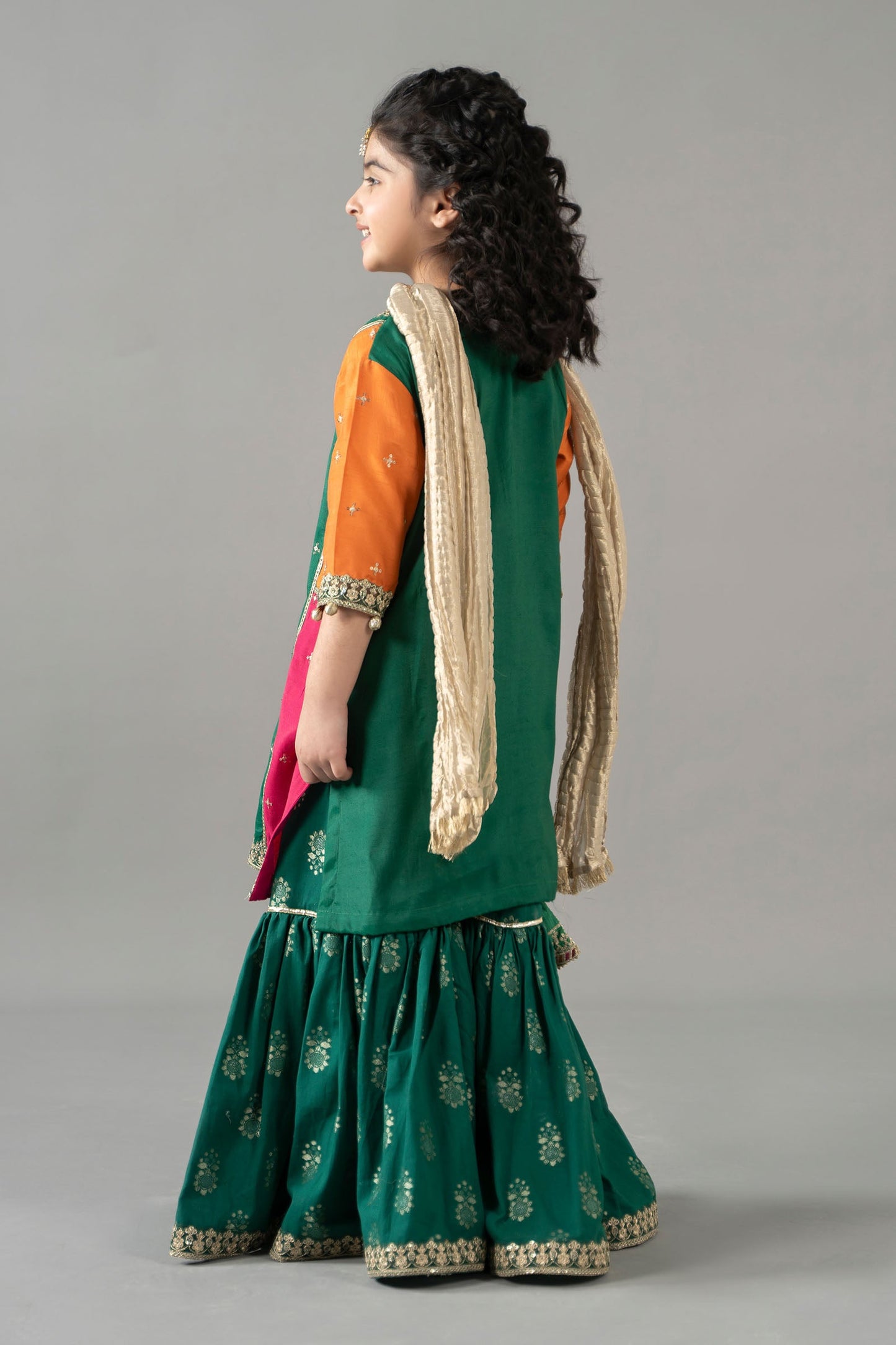 3 Piece Embroidered Raw Silk Suit