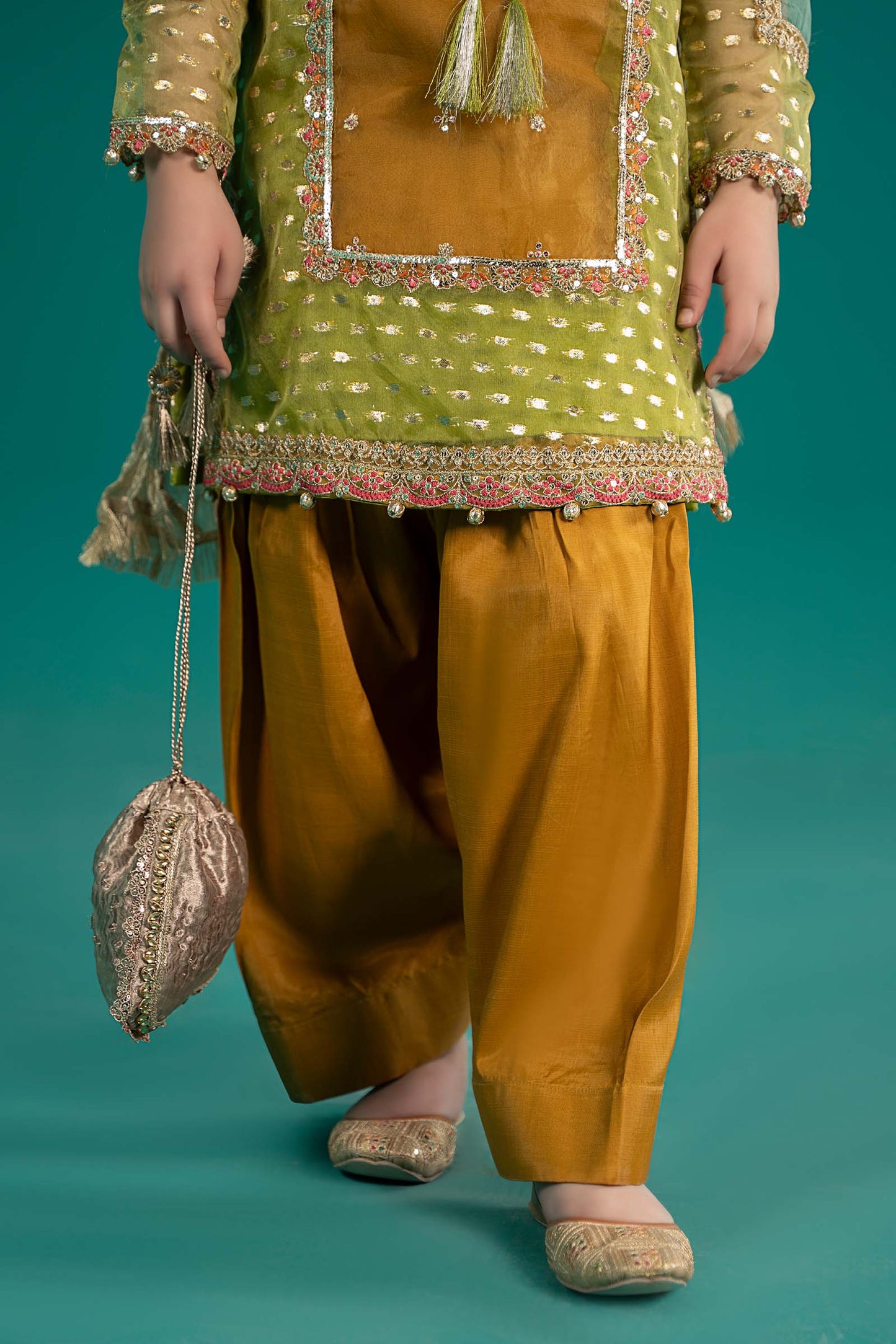 3 Piece Embroidered Organza Suit