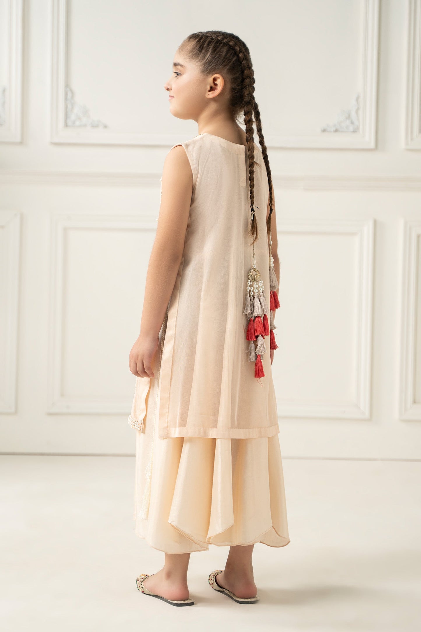 2 Piece Embroidered Polyester Net Suit