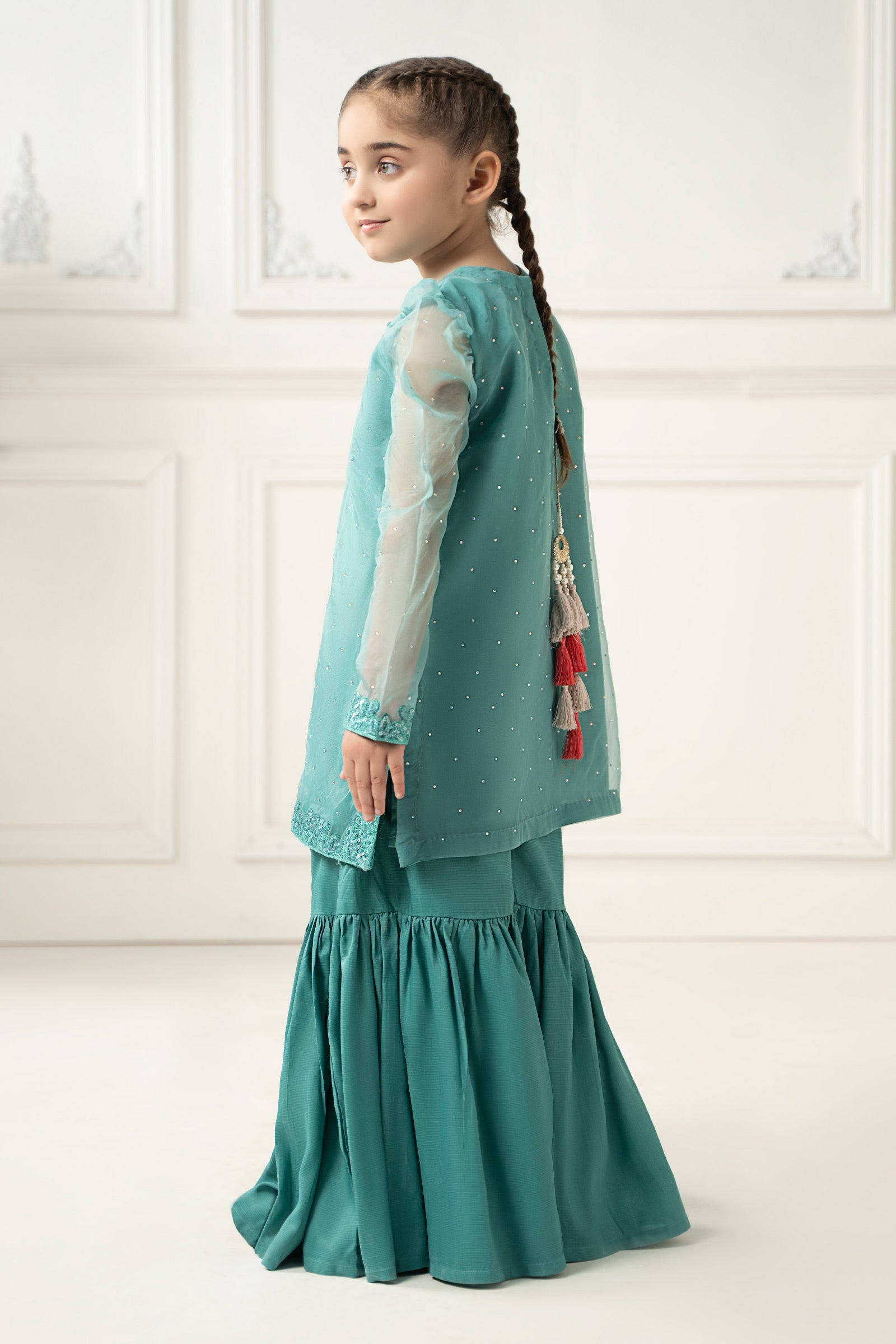 3 Piece Dyed Organza Suit