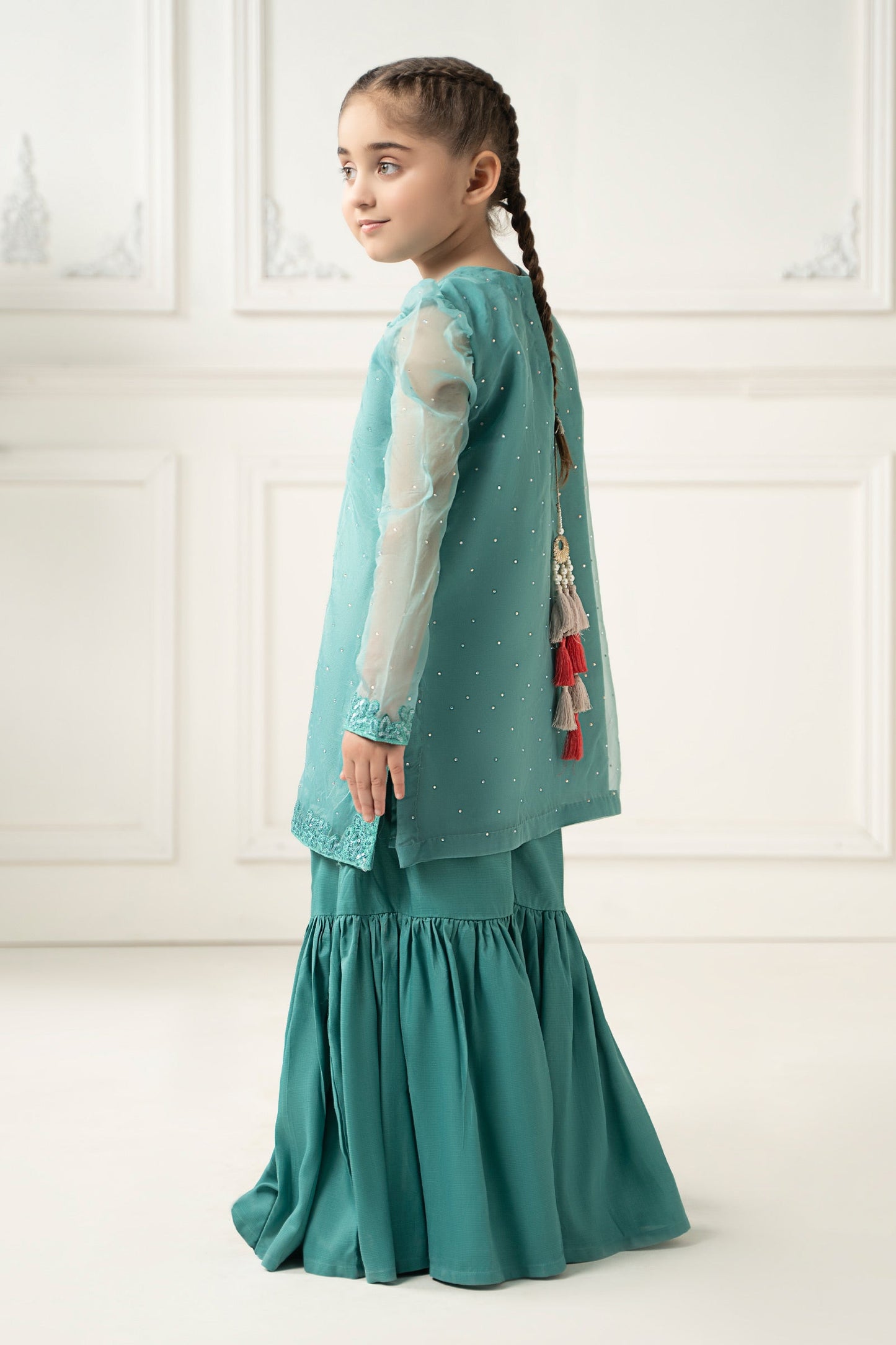3 Piece Dyed Organza Suit