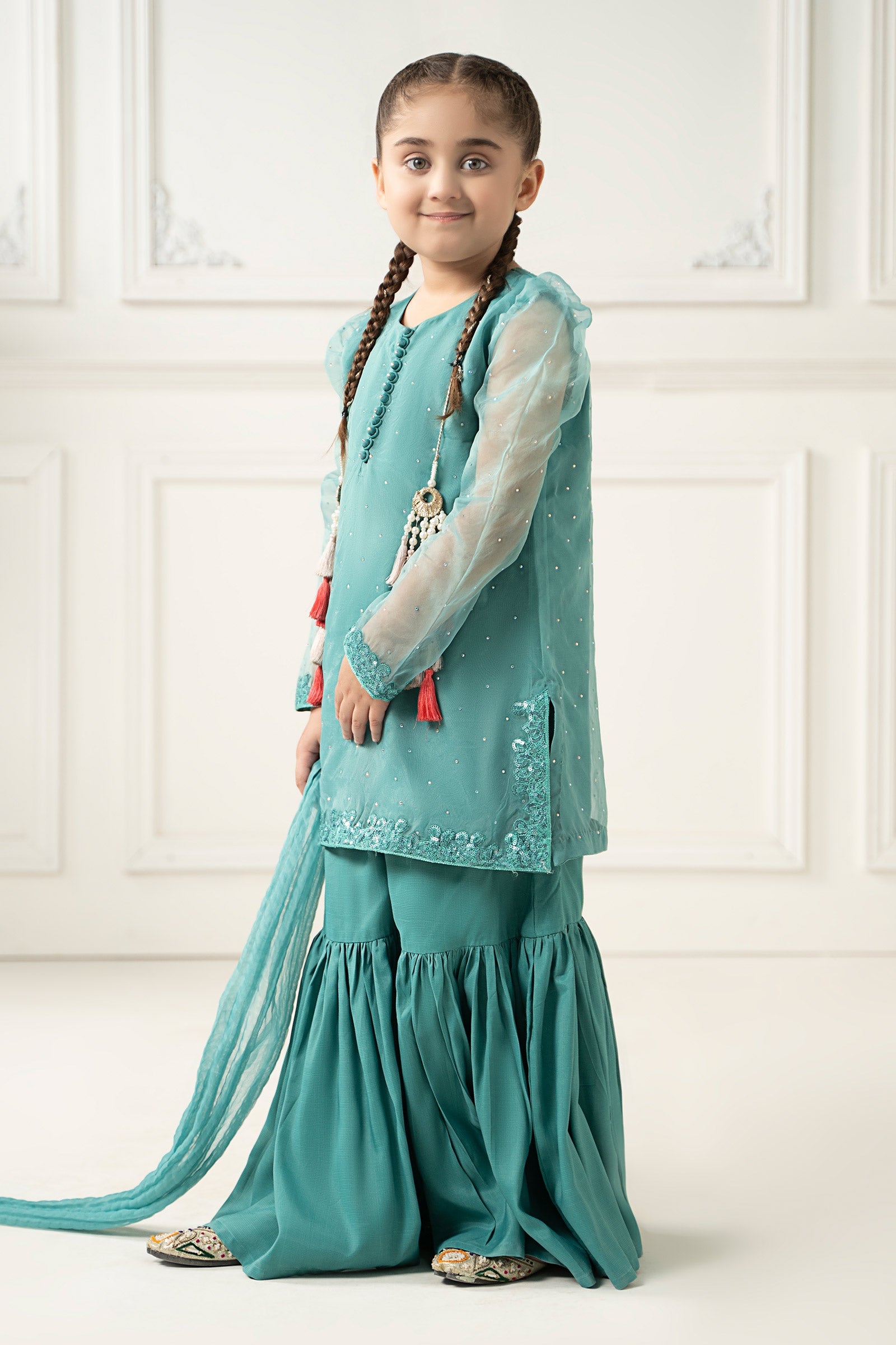 3 Piece Dyed Organza Suit