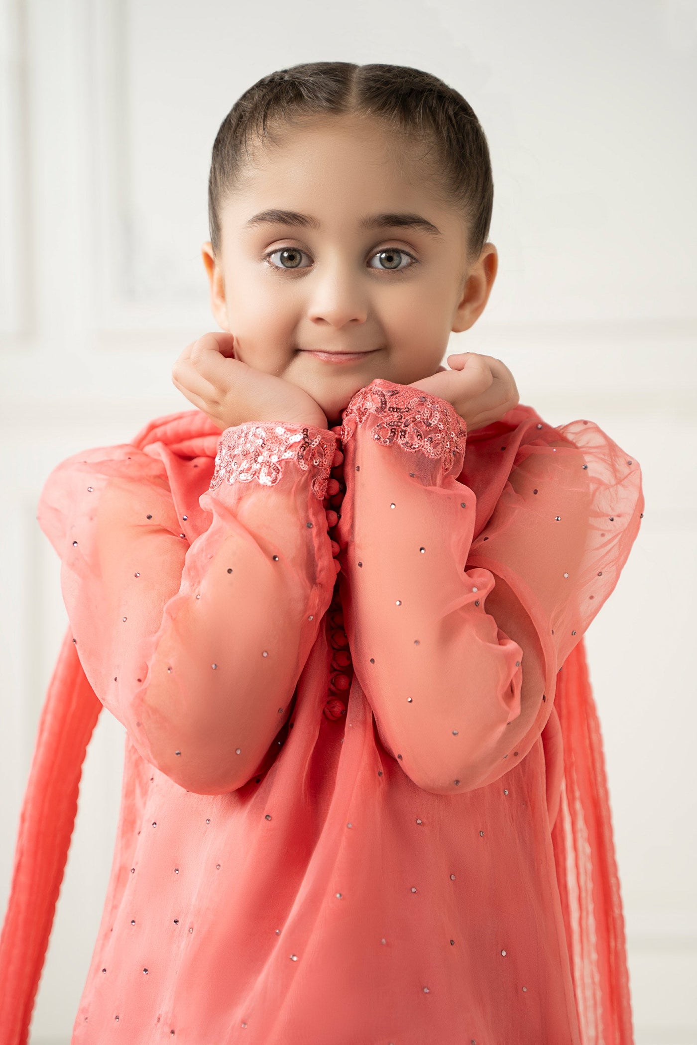 3 Piece Dyed Organza Suit