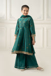 3 Piece Embroidered Polyester Net Suit