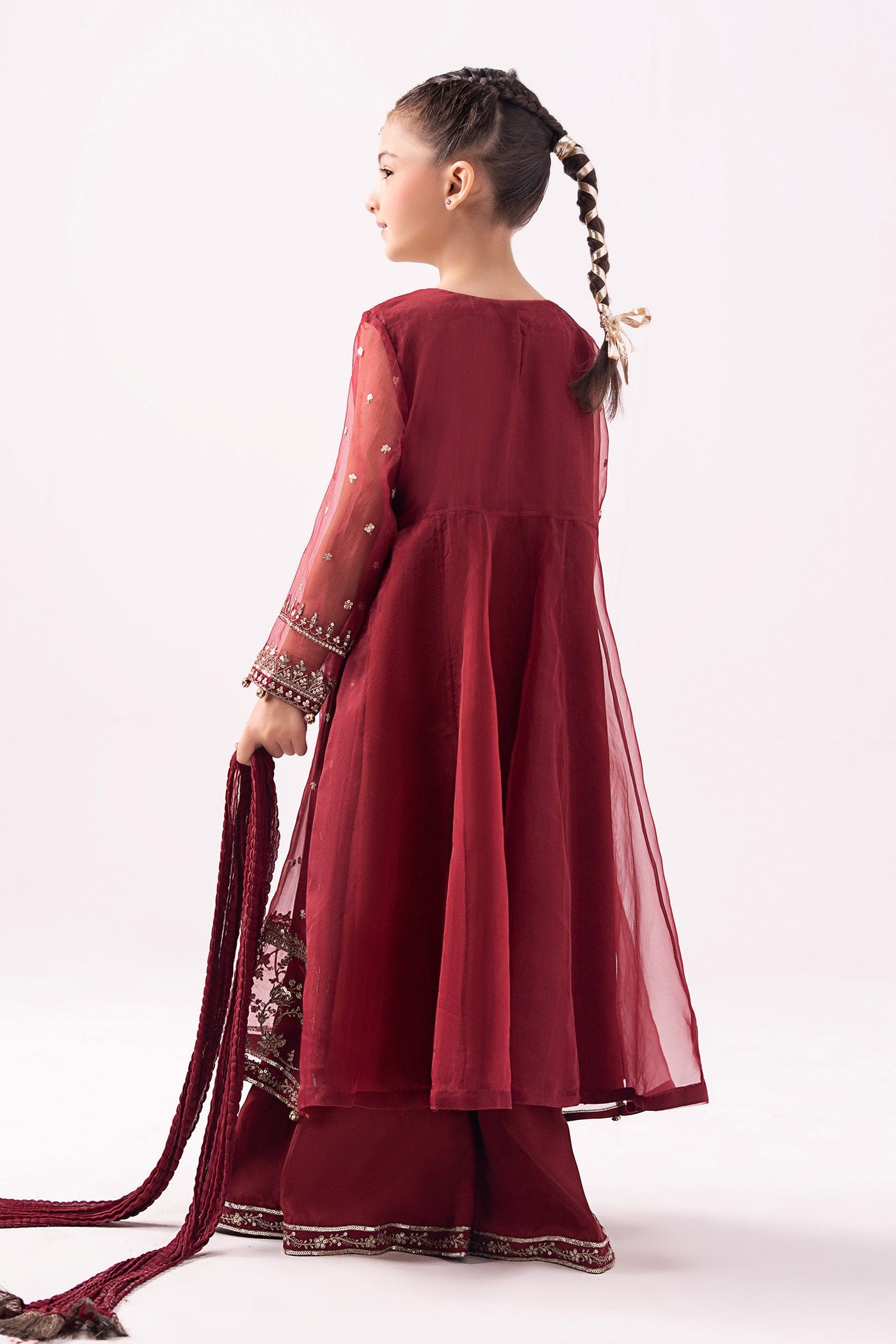3 Piece Embroidered Organza Suit