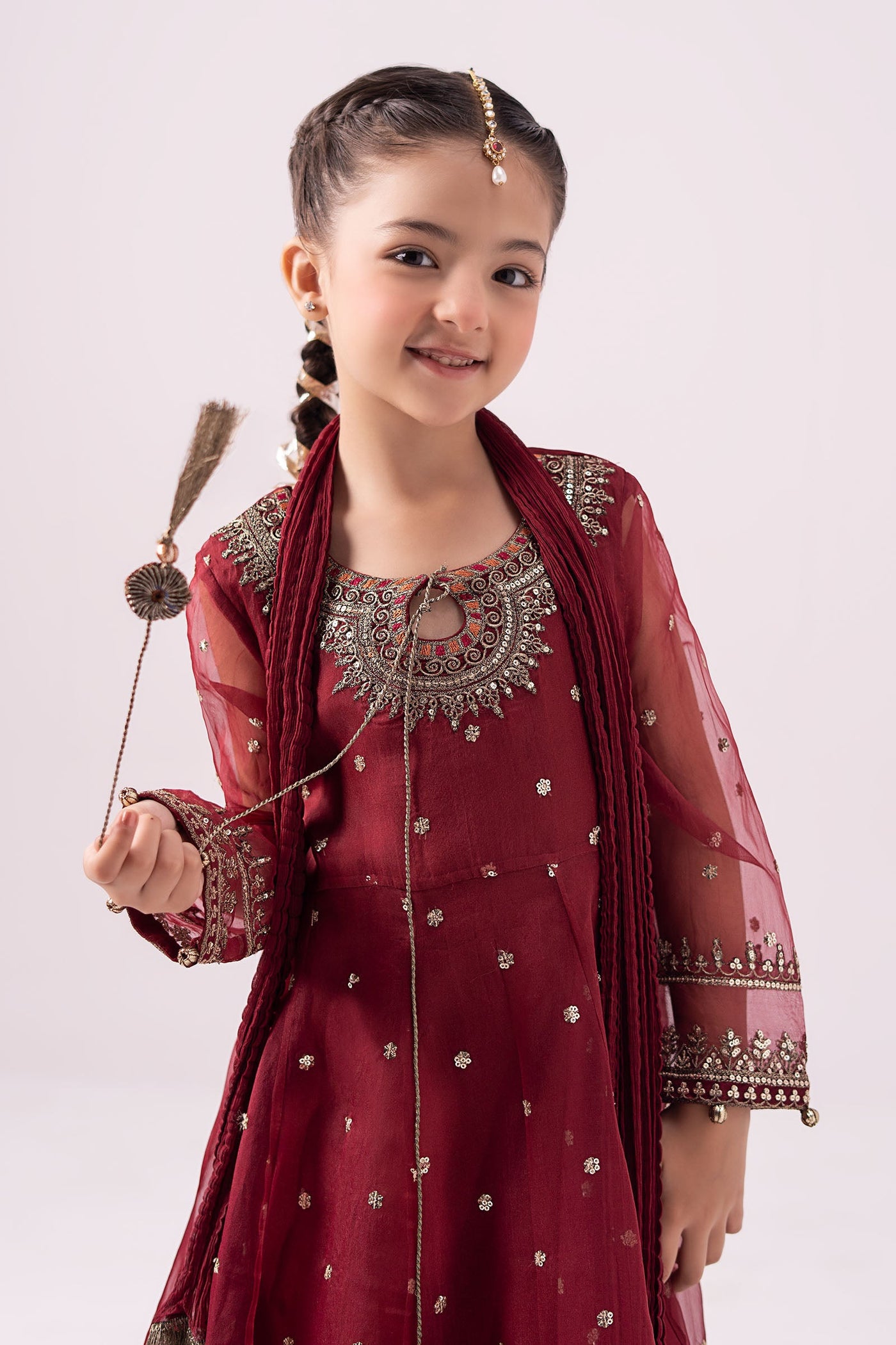 3 Piece Embroidered Organza Suit